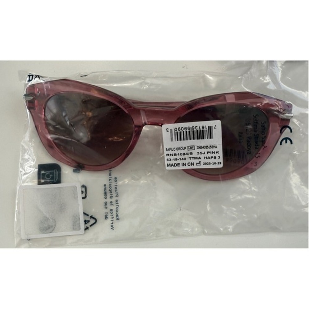 Rag & Bone Pink Cat Eye Sunglasses Translucent Frame Brown Gradient Lens - Picture 4 of 6